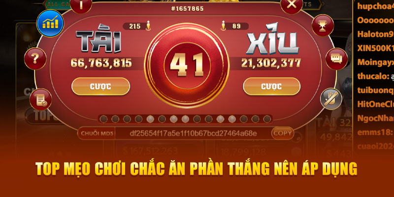 Top mẹo chơi chắc ăn phần thắng nên áp dụng